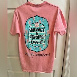 Small Pink Simply Southern Saltwater and Sunshine Cures All T Shirt